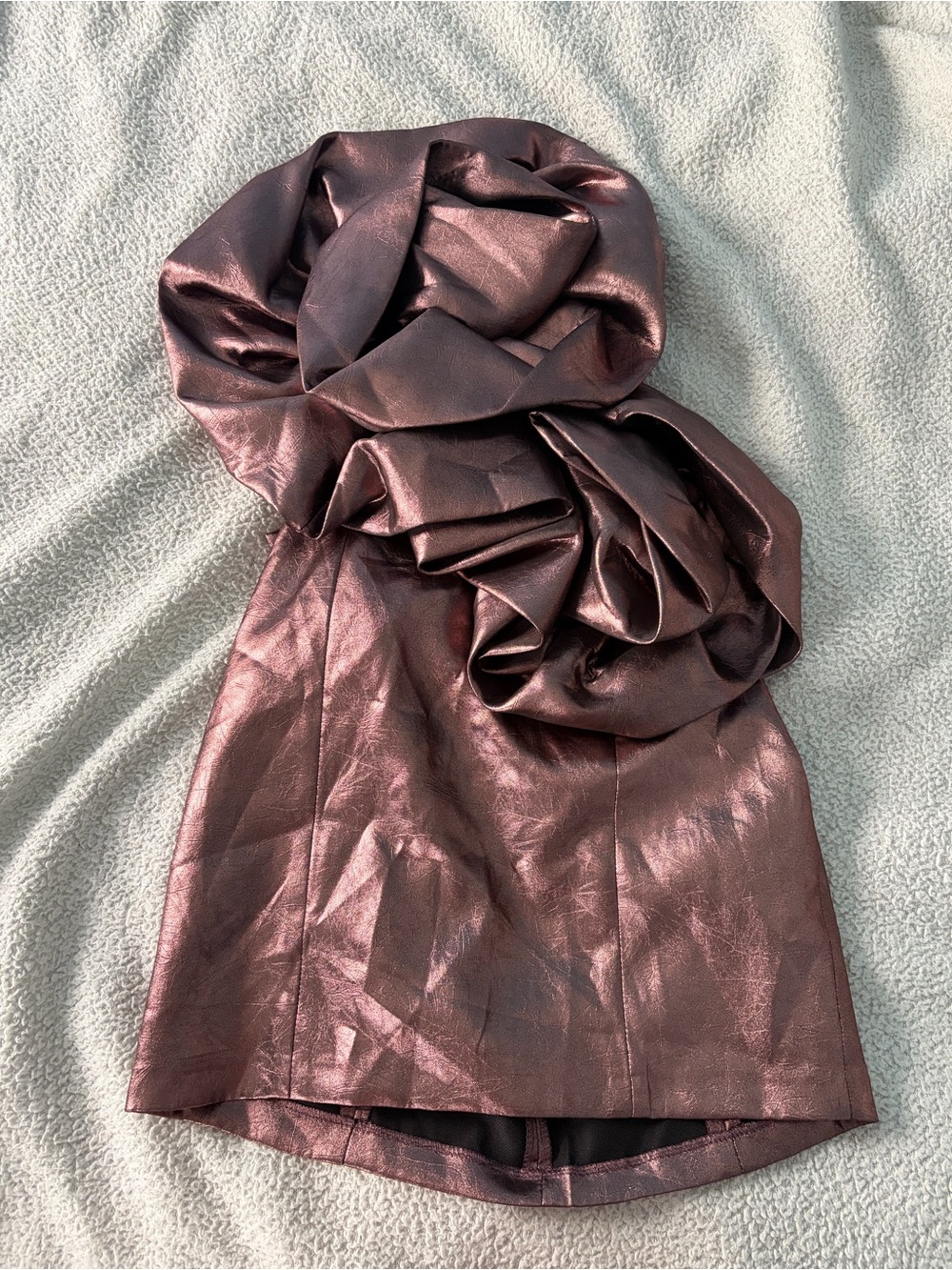 Zara Metallic Rose Strapless Dress
